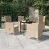 Image de vidaXL Ensemble de Salle à Manger de Jardin avec Coussins 5 pcs Mobilier à Dîner Table et Chaises de Repas Meubles de 3099456