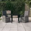 Image de vidaXL Ensemble de salle à manger de jardin avec coussins 3 pcs Gris, 39.34 kg