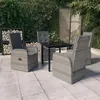 Image de vidaXL Ensemble de Salle à Manger de Jardin avec Coussins 5 pcs Mobilier à Dîner Table et Chaises de Repas Meubles 3099474