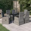 Image de vidaXL Ensemble de Salle à Manger de Jardin avec Coussins 7 pcs Mobilier à Dîner Table et Chaises de Repas Meubles 3099476