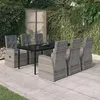 Image de vidaXL Ensemble de Salle à Manger de Jardin avec Coussins 7 pcs Mobilier à Dîner Table et Chaises de Repas Meubles 3099477