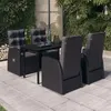 Image de vidaXL Ensemble de Salle à Manger de Jardin avec Coussins 5 pcs Mobilier à Dîner Table et Chaises de Repas Meubles 3099481