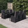 Image de vidaXL Ensemble de Salle à Manger de Jardin avec Coussins 7 pcs Mobilier à Dîner Table et Chaises de Repas Meubles 3099483