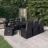 Image de Salon de jardin GENERIQUE noir 9 pieces resine tressee 200 x 100 x 74 cm