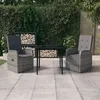 Image de vidaXL Ensemble de salle à manger de jardin avec coussins 3 pcs Gris, 38.8 kg