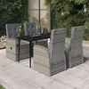 Image de vidaXL Ensemble de Salle à Manger de Jardin avec Coussins 5 pcs Mobilier à Dîner Table et Chaises de Repas 3099487