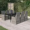 Image de vidaXL Ensemble de Salle à Manger de Jardin avec Coussins 7 pcs Mobilier à Dîner Table et Chaises de Repas Meubles 3099489