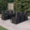 Image de vidaXL Ensemble de Salle à Manger de Jardin avec Coussins 7 pcs Mobilier à Dîner Table et Chaises de Repas Meubles 3099495