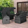 Image de vidaXL Ensemble de Salle à Manger de Jardin avec Coussins 7 pcs Mobilier à Dîner Table et Chaises de Repas Meubles 3099501