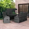 Image de vidaXL Ensemble de Salle à Manger de Jardin et Coussins 9 pcs Mobilier à Dîner Table et Chaises de Repas Meubles de Terrasse 3099502