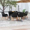 Image de vidaXL Ensemble de Salle à Manger de Jardin avec Coussins 7 pcs Mobilier à Dîner Table et Chaises de Repas Meubles 3099508