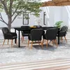 Image de vidaXL Ensemble de Salle à Manger de Jardin avec Coussins 7 pcs Mobilier à Dîner Table et Chaises de Repas 3099509