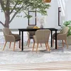 Image de vidaXL Ensemble de salle à manger de jardin avec coussins 5 pcs Marron, 51.4 kg