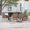 Image de vidaXL Ensemble de Salle à Manger de Jardin avec Coussins 7 pcs Mobilier à Dîner Table et Chaises de Repas 3099514