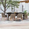 Image de vidaXL Ensemble de Salle à Manger de Jardin avec Coussins 7 pcs Mobilier à Dîner Table et Chaises de Repas Meubles 3099515