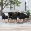 Image de vidaXL Ensemble de salle à manger de jardin avec coussins 7 pcs Noir, 61.08 kg