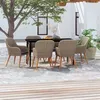 Image de vidaXL Ensemble de Salle à Manger de Jardin avec Coussins 7 pcs Mobilier à Dîner Table et Chaises de Repas Meubles 3099526