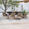 Image de vidaXL Ensemble de Salle à Manger de Jardin avec Coussins 7 pcs Mobilier à Dîner Table et Chaises de Repas Meubles 3099527