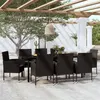 Image de vidaXL Ensemble de salle à manger de jardin 9 pcs Noir.