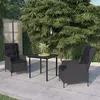 Image de vidaXL Ensemble de salle à manger de jardin 3 pcs Gris foncé, 50.14 kg