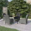 Image de vidaXL Ensemble de salle à manger de jardin 5 pcs Gris clair