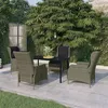 Image de vidaXL Ensemble de Salle à Manger de Jardin 5 pcs Mobilier à Dîner Table et Chaises de Repas Meubles de Terrasse Patio Extérieur Marron