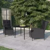 Image de vidaXL Ensemble de Salle à Manger de Jardin 3 pcs Mobilier à Dîner Table et Chaises de Repas Meubles de Terrasse Patio 3099655