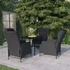 Image de vidaXL Ensemble de Salle à Manger de Jardin 5 pcs Mobilier à Dîner Table et Chaises de Repas Meubles de Terrasse Patio 3099656