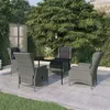 Image de vidaXL Ensemble de salle à manger de jardin 5 pcs Gris clair