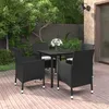 Image de vidaXL Mobilier à dîner de jardin coussins 5 pcs Résine tressée Verre, 42.74 kg