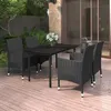 Image de vidaXL Mobilier à dîner de jardin coussins 5 pcs Résine tressée Verre, 49.2 kg