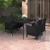 Image de vidaXL Mobilier à dîner de jardin coussins 5 pcs Résine tressée Verre, 48.68 kg