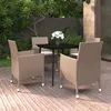 Image de vidaXL 5-delige Tuinset met kussens poly rattan en glas3099752