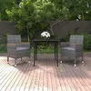 Image de vidaXL 3-delige Tuinset met kussens poly rattan en glas3099787