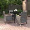 Image de vidaXL 5-delige Tuinset met kussens poly rattan en glas3099788