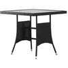 Image de Table de jardin Noir 80x80x74 cm Résine tressée
