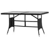 Image de Table de jardin Noir 140x80x74 cm Résine tressée