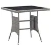 Image de vidaXL Table de jardin gris 80x80x74 cm résine tressée, table d'extérieur, table à manger de jardin, meuble de jardin, table 318715
