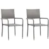 Image de vidaXL Chaise à dîner de jardin empilable lot de 2 gris résine tressée, chaise à dîner d'extérieur, chaise de patio, 318719