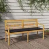 Image de vidaXL Banc Batavia avec coussin anthracite 150 cm Bois de teck massif 3100826