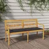 Image de vidaXL Banc Batavia avec coussin anthracite 150 cm Bois de teck massif 3100841