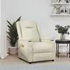 Image de vidaXL Fauteuil de Massage, Siège avec Accoudoirs et Dossier, Chaise de Relaxation avec Repose-pied, Meuble de Salon, Moderne, Blanc Crème Similicuir
