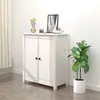 Image de Buffet blanc 70x35x80 cm bois massif de pin