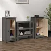Image de Buffets 2 pcs gris 39x35x80 cm bois massif de pin