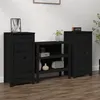 Image de Buffets 2 pcs noir 40x35x80 cm bois massif de pin