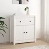 Image de Buffet blanc 70x35x80 cm bois massif de pin