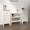 Image de vidaXL Buffets 2 pcs blanc 40x35x80 cm bois massif de pin813757