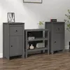 Image de vidaXL Buffets 2 pcs gris 40x35x80 cm bois massif de pin813759