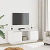 Image de Meuble TV Blanc 110,5x35x44 cm Bois de pin massif