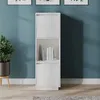 Image de vidaXL Buffet haut Blanc 38x35x117 cm Bois massif de pin814360